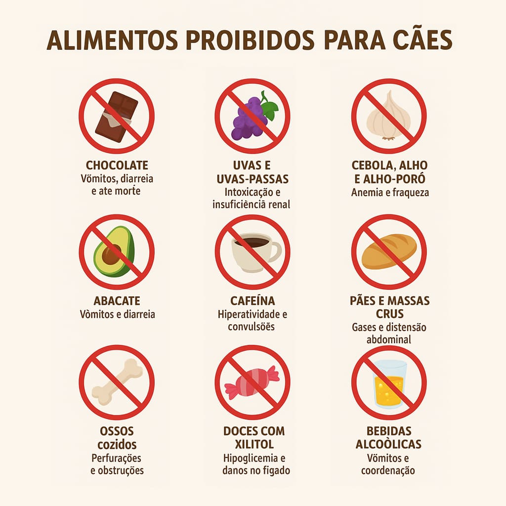 Perfil Canino - Alimentos proibidos para cães