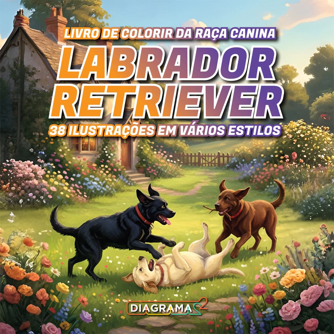 Perfil Canino - Capa do livro de colorir do Labrador Retriever