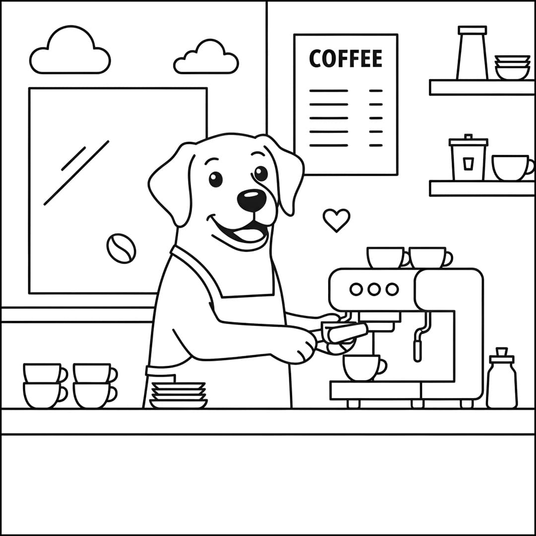 Perfil Canino - Ilustração do livro de colorir do Labrador Retriever