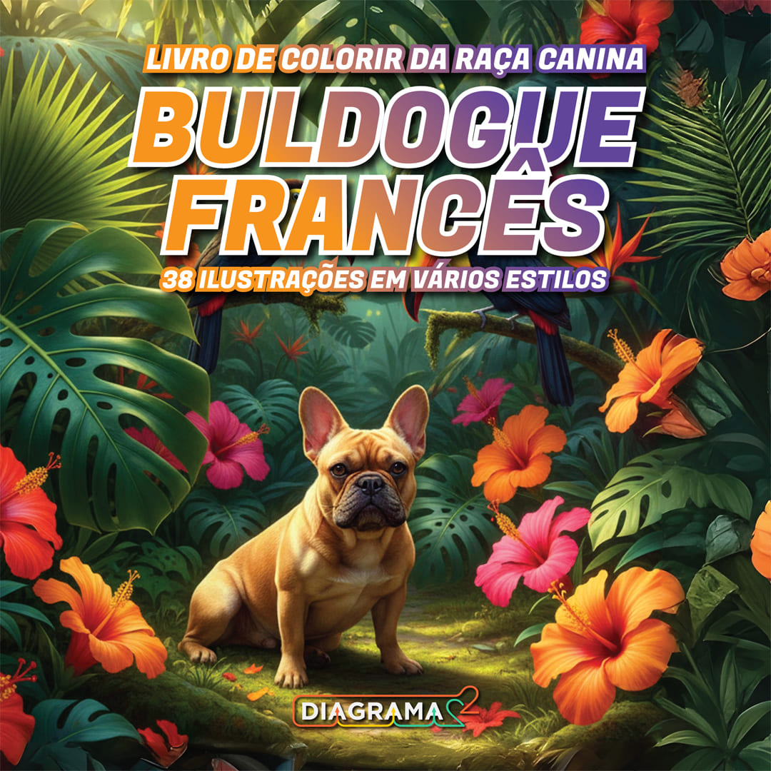 Perfil Canino - Ilustração do livro de colorir do Buldogue Francês
